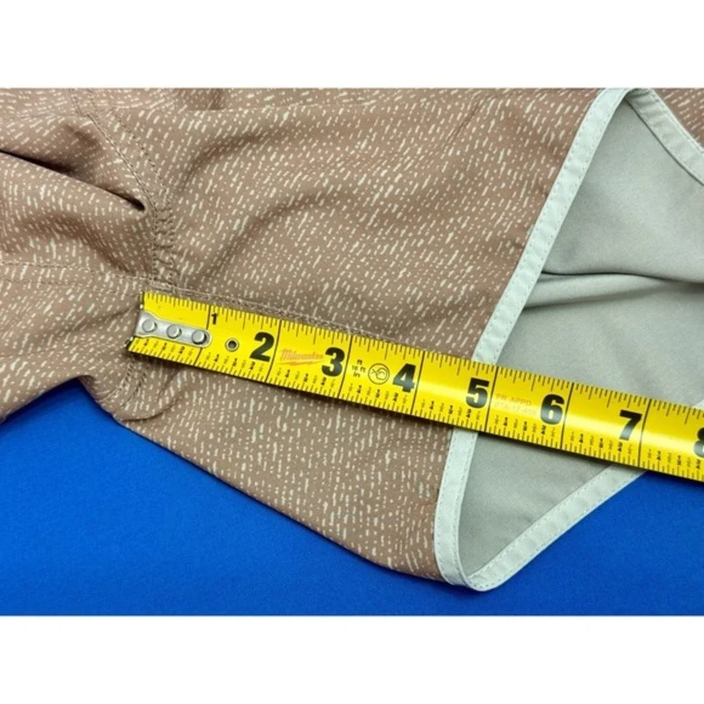Vuori Kore Shorts XL Tan Pattern Mesh Liner‎ Quick Dry Training Swim Gym